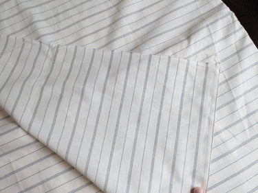 Off White Cotton Stripes Fabric, Striped Handloom Fabric, Quilting Fabric